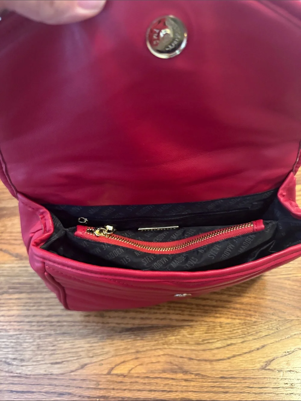 NWOT Steve Madden Red Quilted Shoulder Crossbody Bag